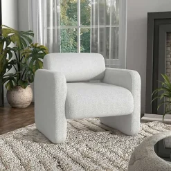 Best Kirklands Home Boucle Modern Accent Chair White