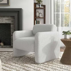 Best Kirklands Home Boucle Modern Accent Chair White