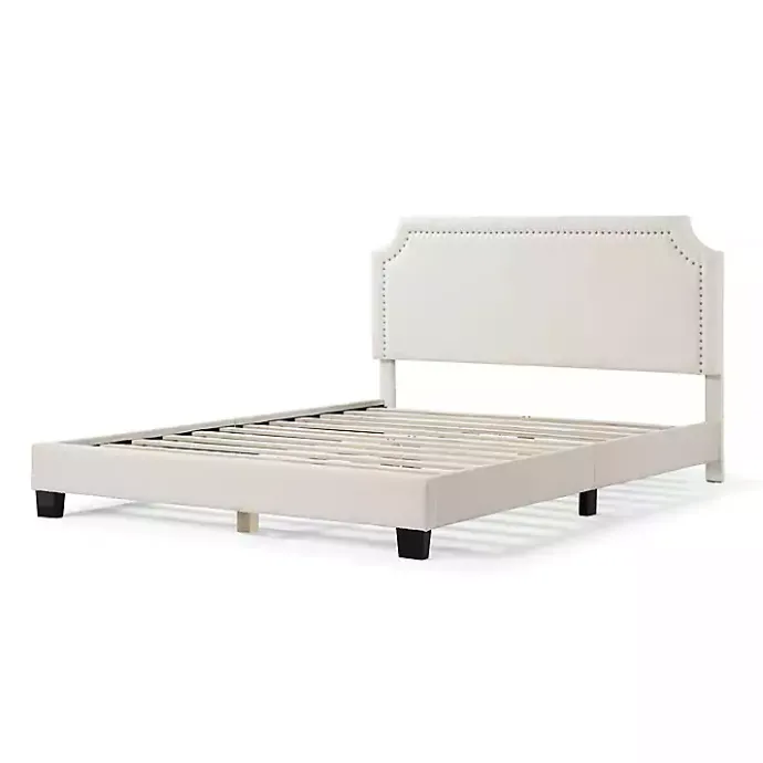Best Kirklands Home Boucle Scalloped Corey Queen Platform Bed White