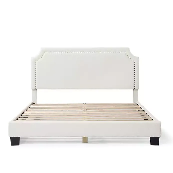 Best Kirklands Home Boucle Scalloped Corey Queen Platform Bed White