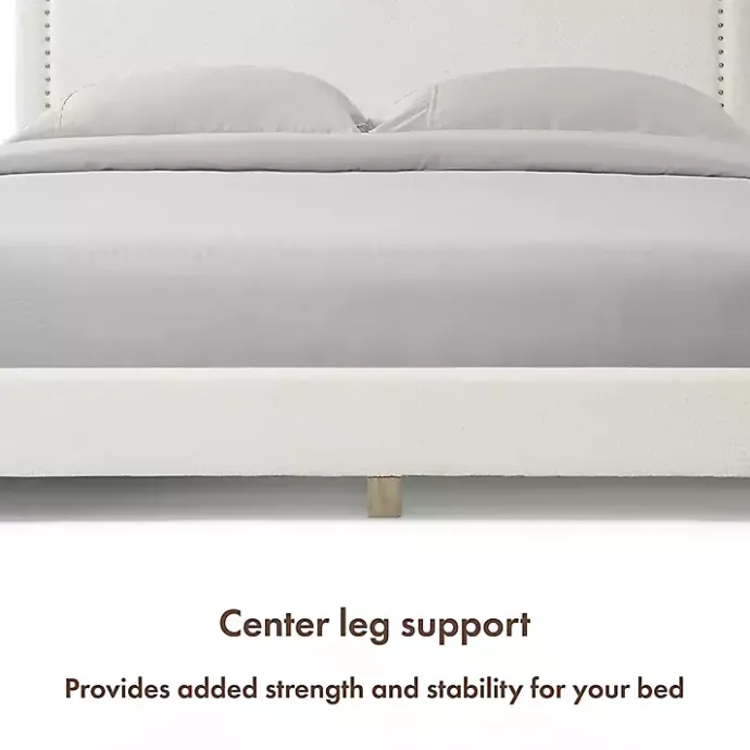 Best Kirklands Home Boucle Scalloped Corey Queen Platform Bed White