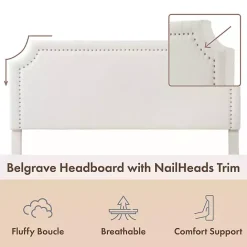 Best Kirklands Home Boucle Scalloped Corey Queen Platform Bed White