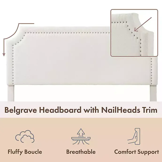 Best Kirklands Home Boucle Scalloped Corey Queen Platform Bed White