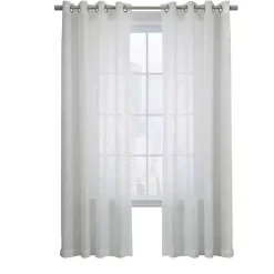 Clearance Kirklands Home Boucle Sheer Single Curtain Panel, 63 in. White