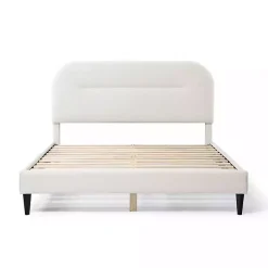 Outlet Kirklands Home Boucle Upholstered Sara Queen Bed White