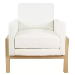 Best Kirklands Home Boucle Wood Frame Accent Chair White