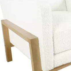 Best Kirklands Home Boucle Wood Frame Accent Chair White