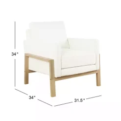 Best Kirklands Home Boucle Wood Frame Accent Chair White