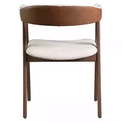 Kirklands Home Boucle Wood Penny Dining Chairs, Set of 2 White