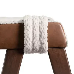 Kirklands Home Boucle Wood Penny Dining Chairs, Set of 2 White