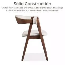 Kirklands Home Boucle Wood Penny Dining Chairs, Set of 2 White