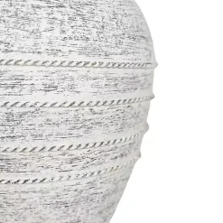 Discount Kirklands Home White Braided Stripe Metal Vase