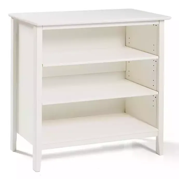 Discount Kirklands Home Brazilian Pine Wood Short Bookshelf White