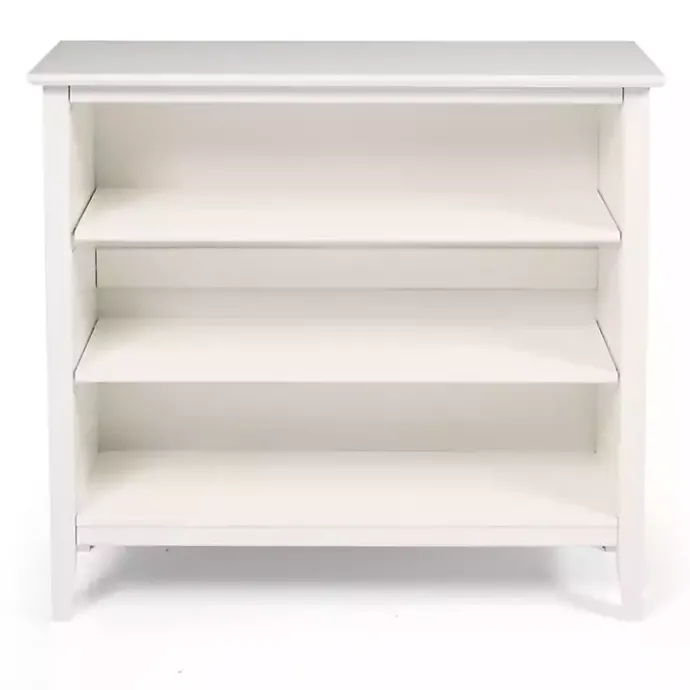 Discount Kirklands Home Brazilian Pine Wood Short Bookshelf White