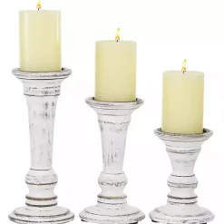 Online Kirklands Home White Brushstroke 3-pc. Pillar Candle Holder Set