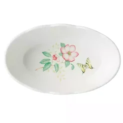Discount Kirklands Home White Butterfly Meadow Porcelain Bread Basket