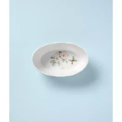 Discount Kirklands Home White Butterfly Meadow Porcelain Bread Basket