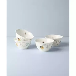 Clearance Kirklands Home White Butterfly Meadow Rice Bowls, Set of 4