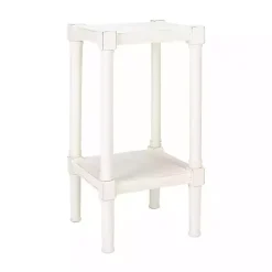 New Kirklands Home Carved Pinewood Farmhouse Accent Table White