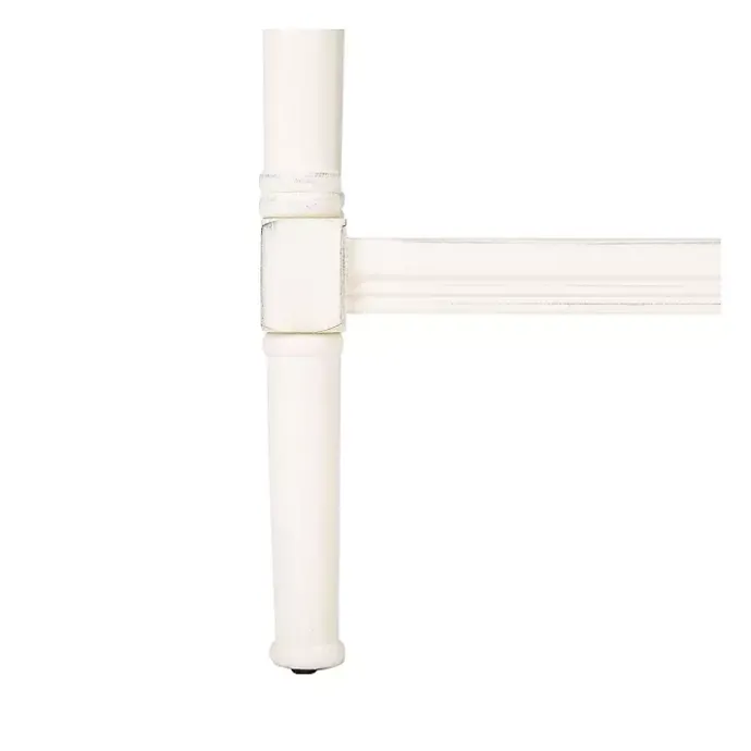 New Kirklands Home Carved Pinewood Farmhouse Accent Table White