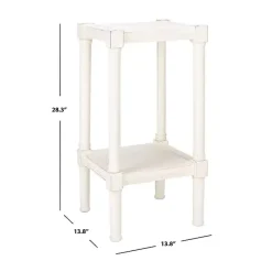 New Kirklands Home Carved Pinewood Farmhouse Accent Table White