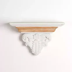Outlet Kirklands Home White Carved Wood Floating Wall Shelf