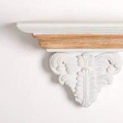 Outlet Kirklands Home White Carved Wood Floating Wall Shelf