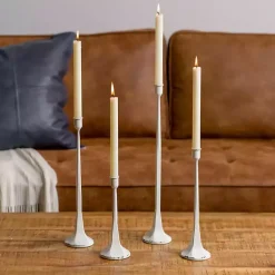 Outlet Kirklands Home Cast Iron Taper Candle Holder, 9 in. White