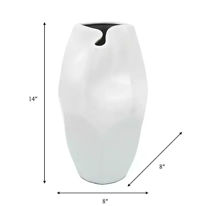 Hot Kirklands Home Ceramic Abstract Vase, 14 in. White