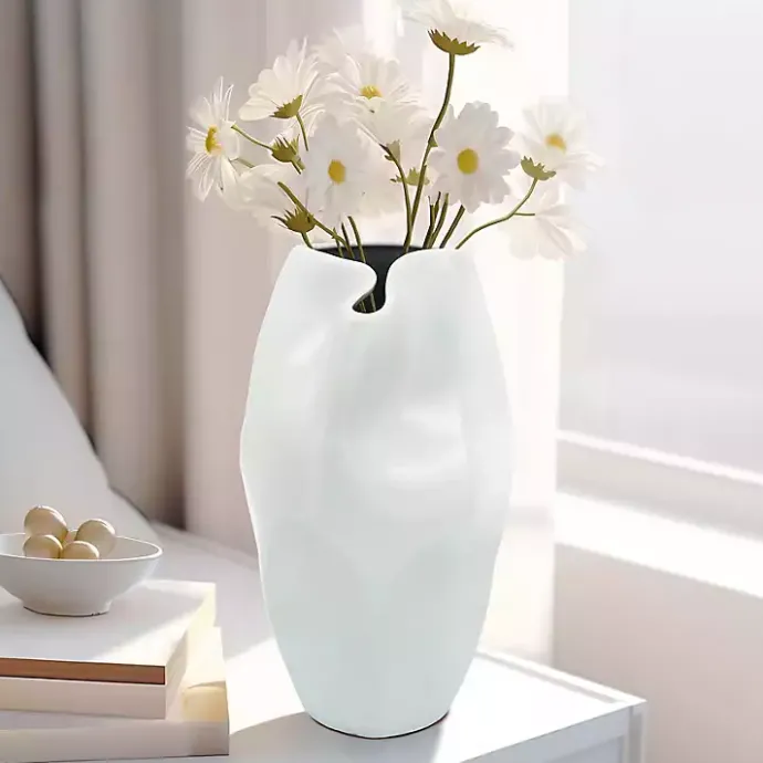 Hot Kirklands Home Ceramic Abstract Vase, 14 in. White