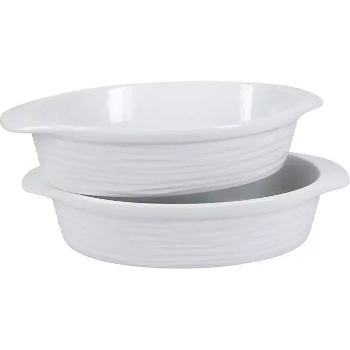 Best Kirklands Home Ceramic Au Gratin Dishes, Set of 2 White
