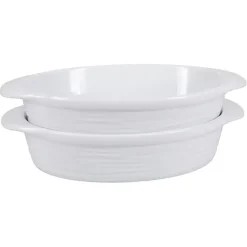 Best Kirklands Home Ceramic Au Gratin Dishes, Set of 2 White
