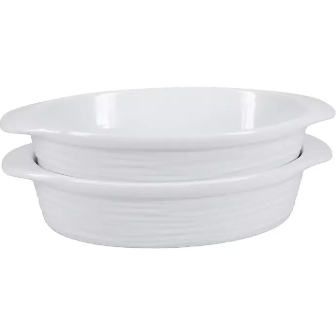 Best Kirklands Home Ceramic Au Gratin Dishes, Set of 2 White