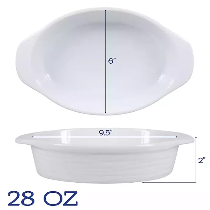 Best Kirklands Home Ceramic Au Gratin Dishes, Set of 2 White