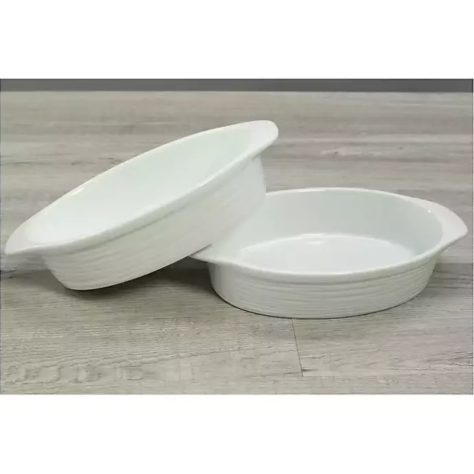 Best Kirklands Home Ceramic Au Gratin Dishes, Set of 2 White