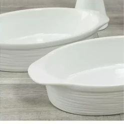 Best Kirklands Home Ceramic Au Gratin Dishes, Set of 2 White