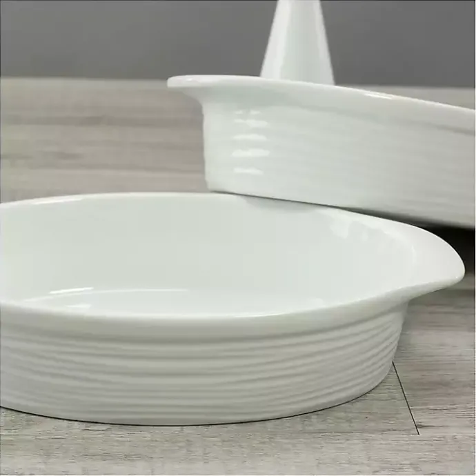Best Kirklands Home Ceramic Au Gratin Dishes, Set of 2 White