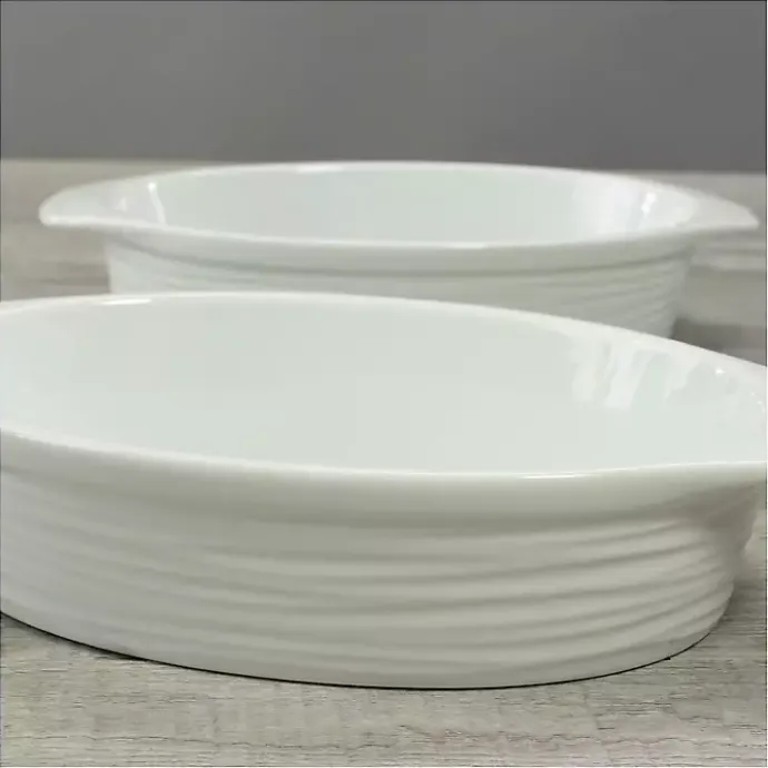 Best Kirklands Home Ceramic Au Gratin Dishes, Set of 2 White