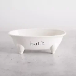 New Kirklands Home Ceramic Bathtub Dish White