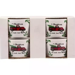 Outlet Kirklands Home White Ceramic Christmas Ramekins, Set of 4