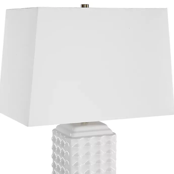Clearance Kirklands Home Ceramic Diamond Textured Table Lamp White