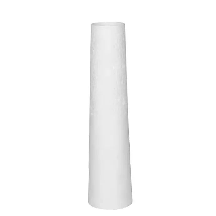 Kirklands Home Ceramic Flower Names Embossed Vase, 12 in. White