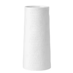 Kirklands Home Ceramic Flower Names Embossed Vase, 6 in. White