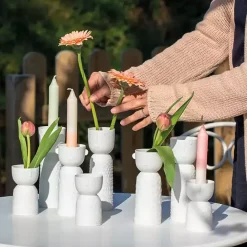 New Kirklands Home Ceramic Form Luna Vase White