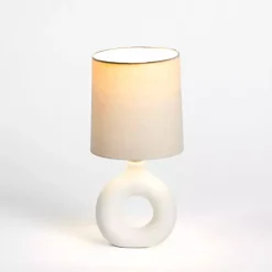 Sale Kirklands Home Ceramic Open Circle Mini Lamp White