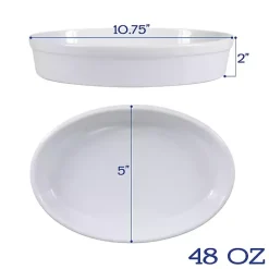 Kirklands Home Ceramic Oval Bakers, Set of 2 White