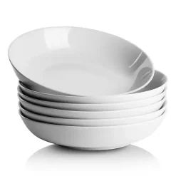 Sale Kirklands Home Ceramic Round Dinner Bowls, Set of 6 White