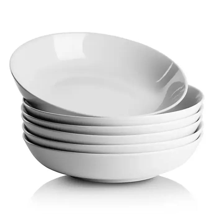 Sale Kirklands Home Ceramic Round Dinner Bowls, Set of 6 White