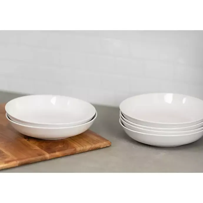 Sale Kirklands Home Ceramic Round Dinner Bowls, Set of 6 White