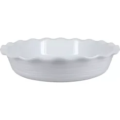 Discount Kirklands Home Ceramic Scalloped Pie Dish White